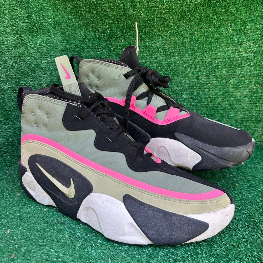 Nike React Ianga The 10th Olive Black Pink High Top Sneakers CN0842-300 Men 11.5
